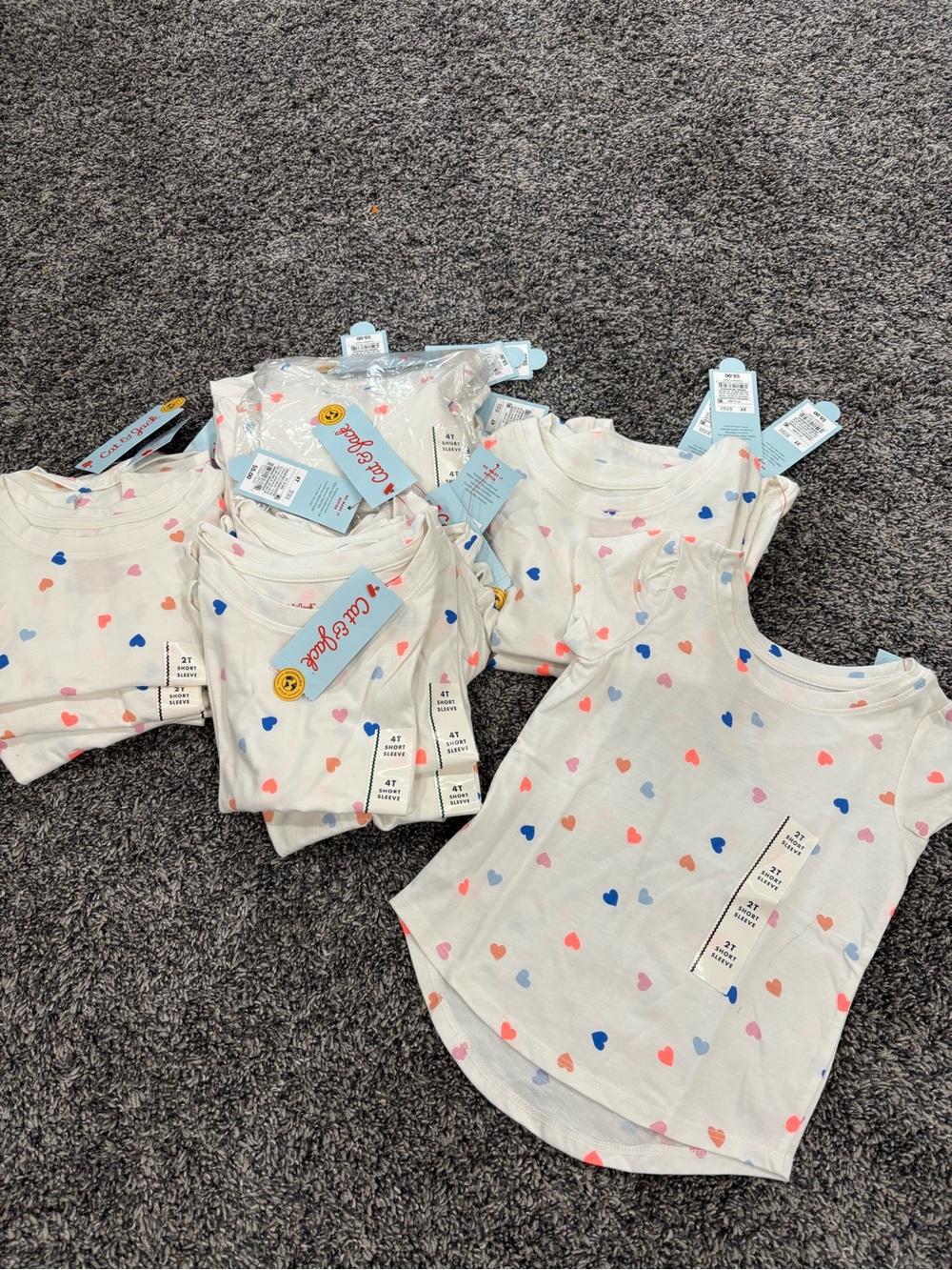 Lot of 20 Reseller Bundle Girls' Heart Print Sleeveless Tops 2t and 4t